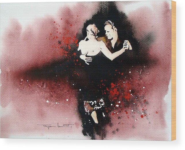 Tango Wood Print featuring the painting Passion by Mugur Popa