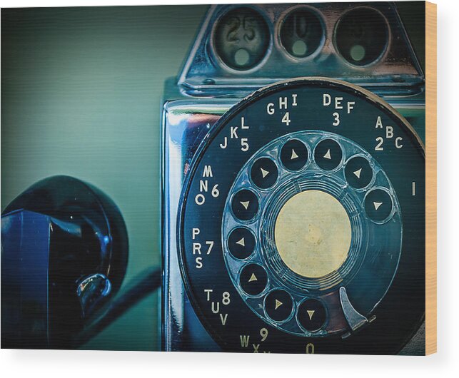 Pay Phone Wood Print featuring the photograph Pay Phone Home by Rick Bartrand