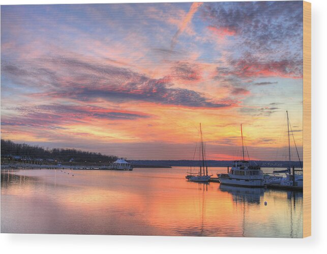 National Harbor Wood Print featuring the photograph Peaceful Evening by JC Findley