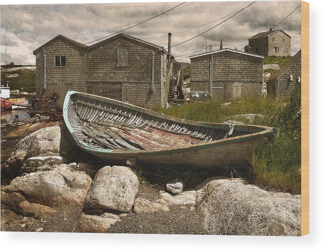 Rustic Wood Print featuring the photograph Peggy's Cove Nova Scotia by Cindy Rubin