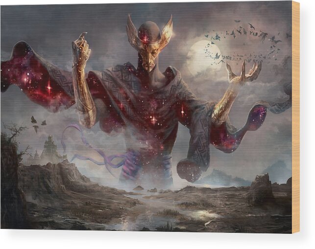 Magic Wood Print featuring the digital art Phenax God of Deception by Ryan Barger
