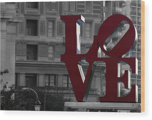 Love Wood Print featuring the photograph Philadelphia Love by Terry DeLuco