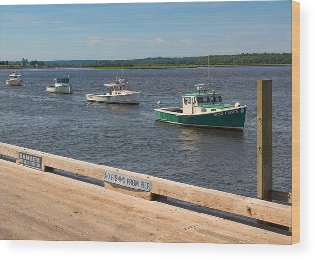 Lobster Boat Wood Print featuring the photograph Pine Point Lobster Boat Line by Kirkodd Photography Of New England