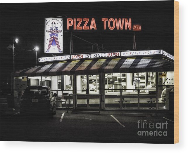 New Jersey Wood Print featuring the photograph Pizza Town by Jerry Fornarotto