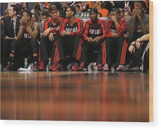 Nba Pro Basketball Wood Print featuring the photograph Portland Trail Blazers V Phoenix Suns by Christian Petersen