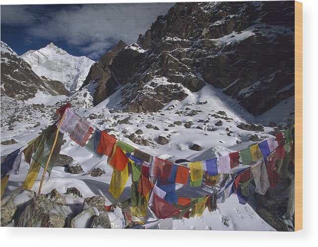 Feb0514 Wood Print featuring the photograph Prayer Flags Himalaya India by Colin Monteath