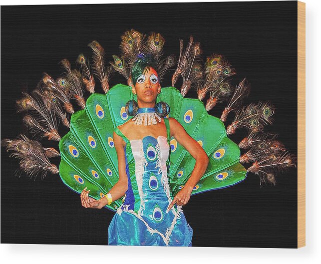Peacock Wood Print featuring the photograph Proud as a Peacock by Errol Wilson