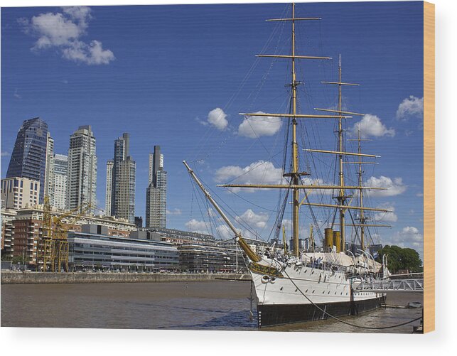 Urban Landscape Wood Print featuring the photograph Puerto Madero Buenos Aires by Venetia Featherstone-Witty