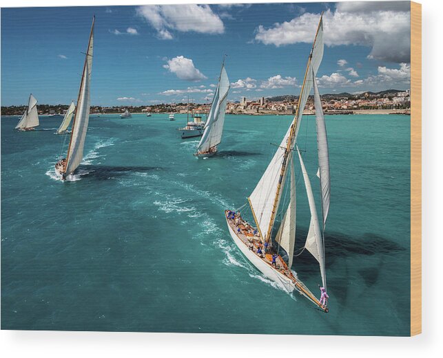 Antibes Wood Print featuring the photograph Race Start by Marc Pelissier