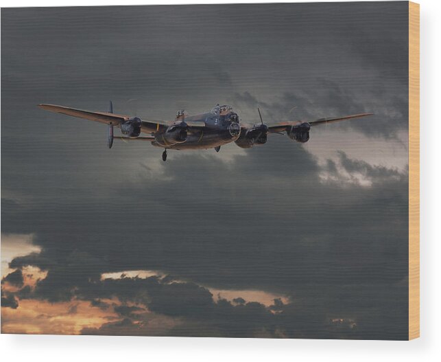 Aircraft Wood Print featuring the photograph RAF Lancaster - Coming Home by Pat Speirs