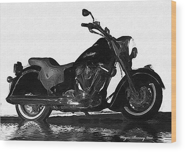 Indian Motorcycles Wood Print featuring the painting Rare Breed by Wayne Bonney