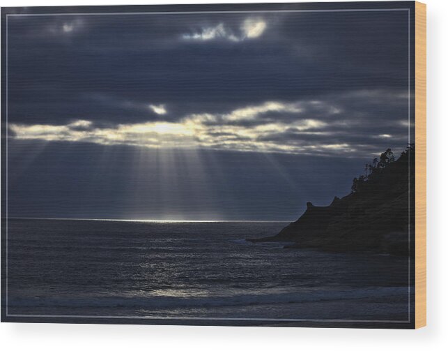 Sun Rays Wood Print featuring the photograph Rays of hope at Cape Kiwanda Oregon by Tiana McVay
