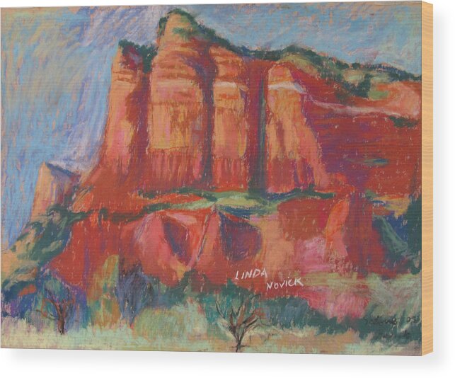 Sedona Wood Print featuring the painting Red And Purple by Linda Novick