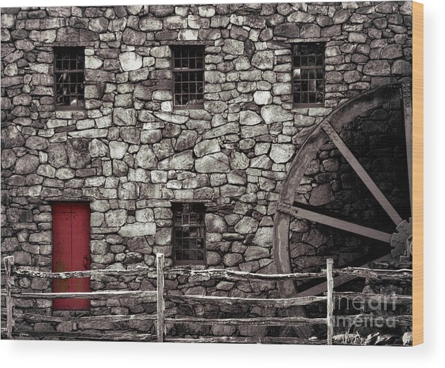 Gristmill Wood Print featuring the photograph Red Door by Jayne Carney