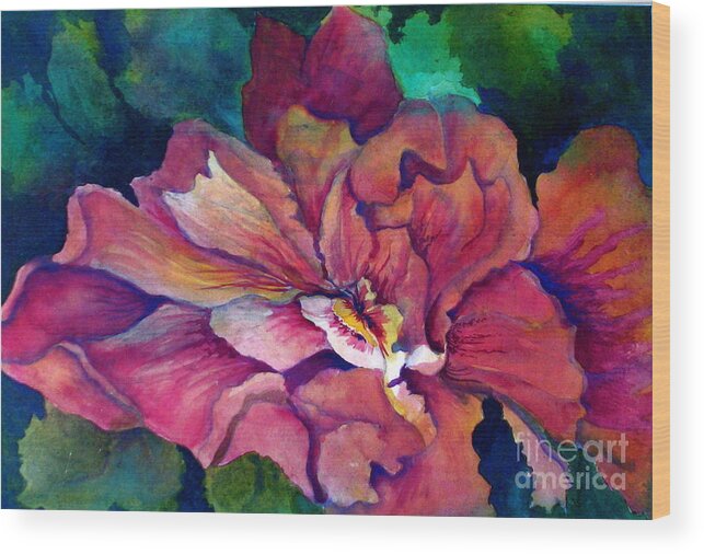 Flower Wood Print featuring the painting Red Flower by Genie Morgan