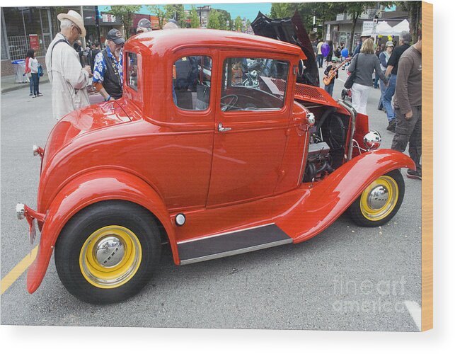 Red Car Wood Print featuring the photograph Red Ford Coupe by Bill Thomson