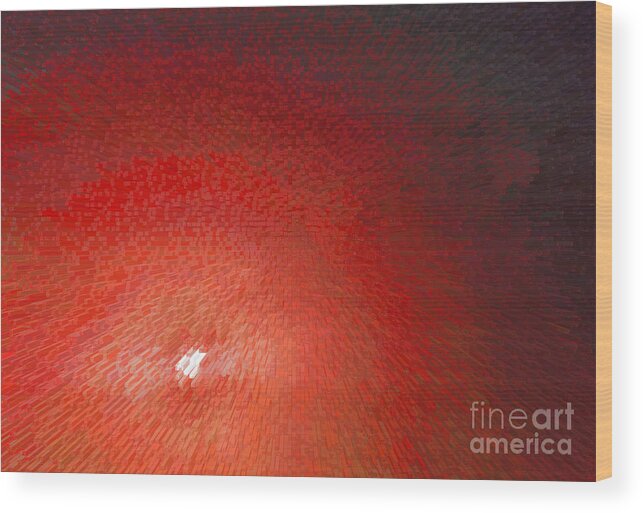 Digital Art Wood Print featuring the photograph Red Moon Rising by Alys Caviness-Gober