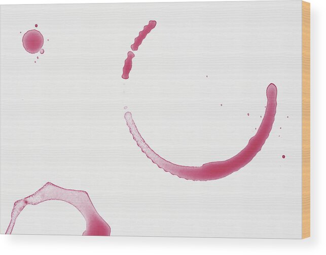 White Background Wood Print featuring the photograph Red Wine Stains by Vincenzo Lombardo