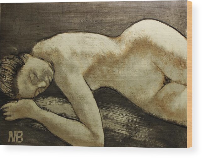 Vitreous Paint Wood Print featuring the painting Resting by Marian Berg