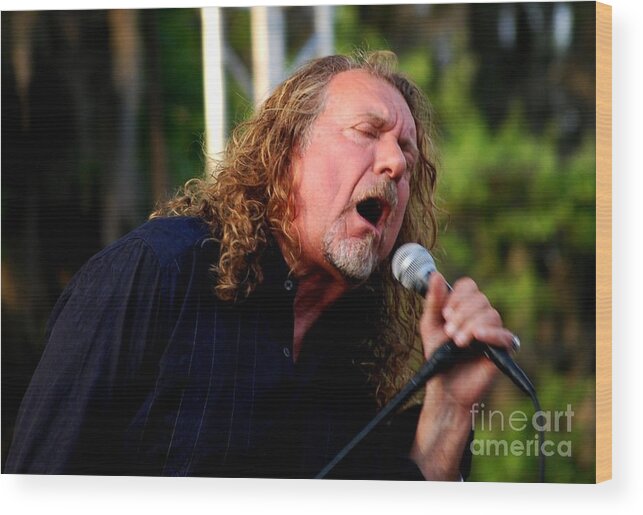 Music Wood Print featuring the photograph Robert Plant 2 by Angela Murray