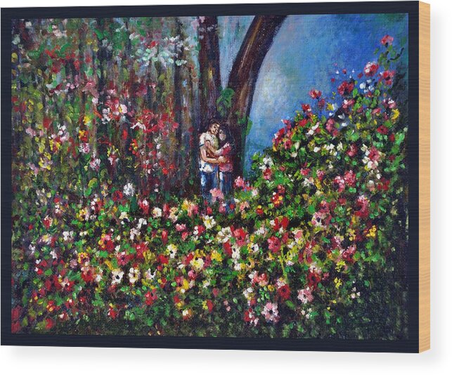 Scene Wood Print featuring the painting Romantic by Harsh Malik