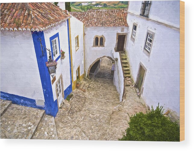 Obidos Wood Print featuring the painting Romantic Obidos by David Letts
