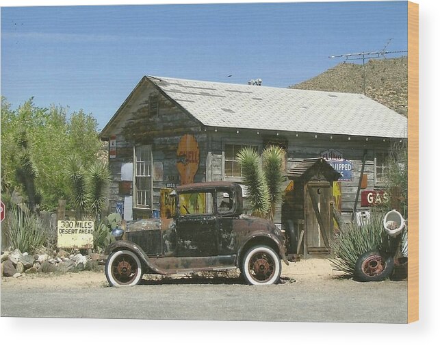 Cars Wood Print featuring the photograph Route 66-Hackenberry by Dody Rogers