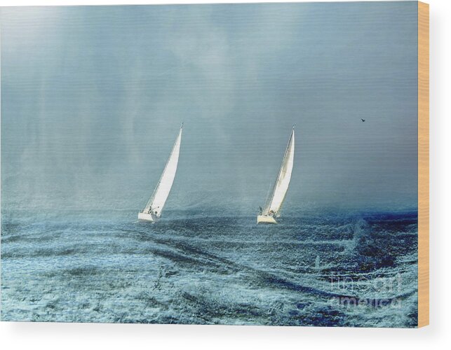 Sailing Wood Print featuring the photograph Sailing into the Unknown by Andrea Kollo