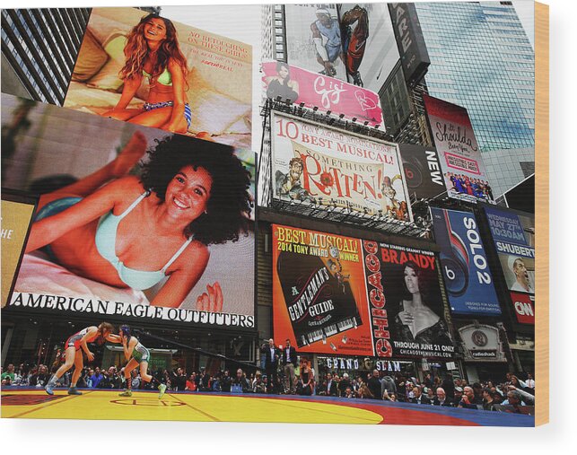 Times Square Wood Print featuring the photograph Salsa In The Square by Al Bello