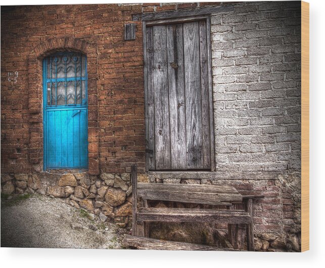  Wood Print featuring the photograph Blue Door by Stephen Dennstedt