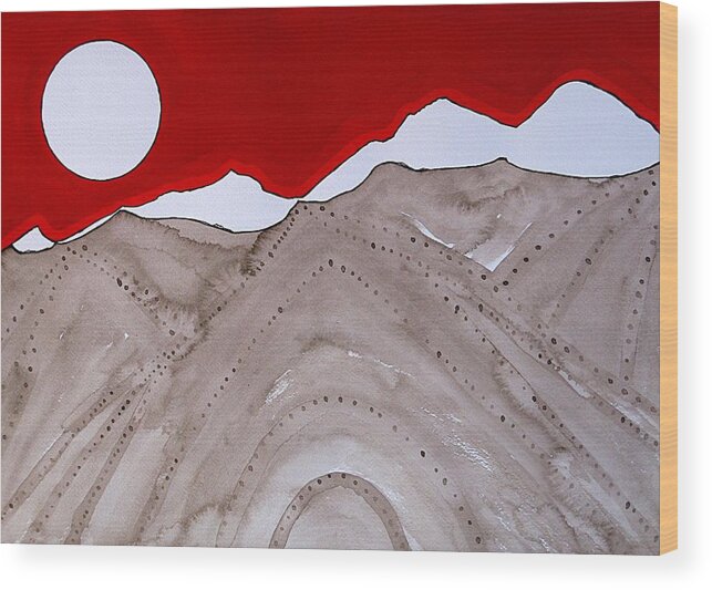 Rockies Wood Print featuring the painting Sangre de Cristo Peaks original painting by Sol Luckman
