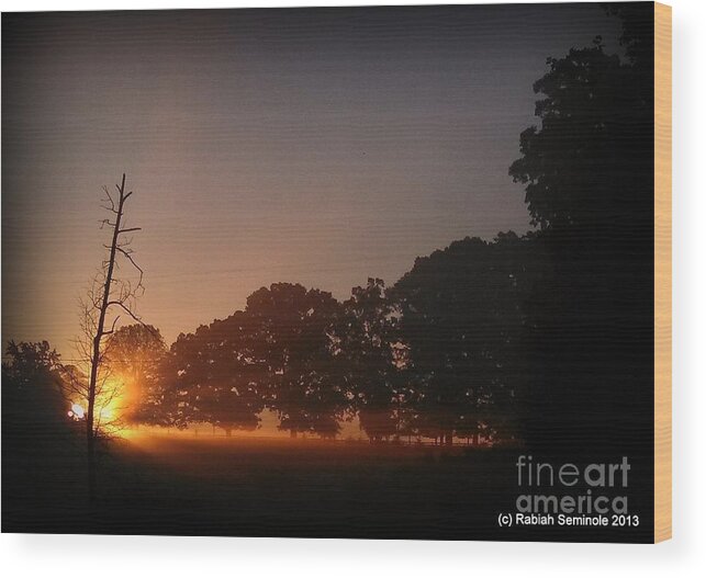 Sunrise Wood Print featuring the photograph September Sunrise at Blue Horse by Rabiah Seminole