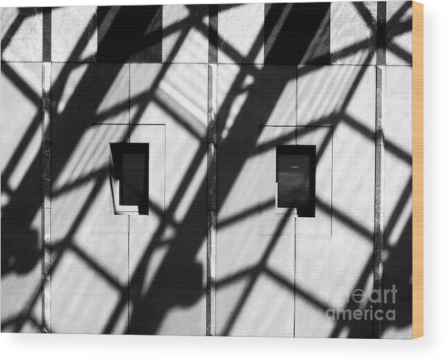 Australia Wood Print featuring the photograph Shadows - Parliament House - Canberra - Australia by Steven Ralser