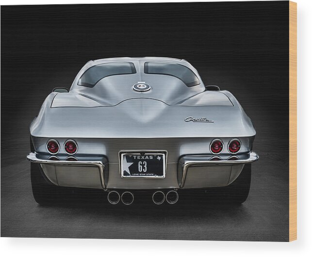 Corvette Wood Print featuring the digital art Silver '63 by Douglas Pittman