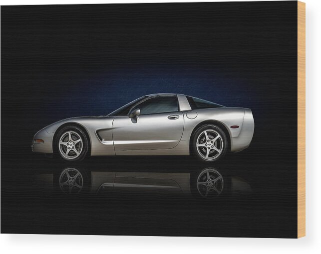 Corvette Wood Print featuring the digital art Silver C5 by Douglas Pittman