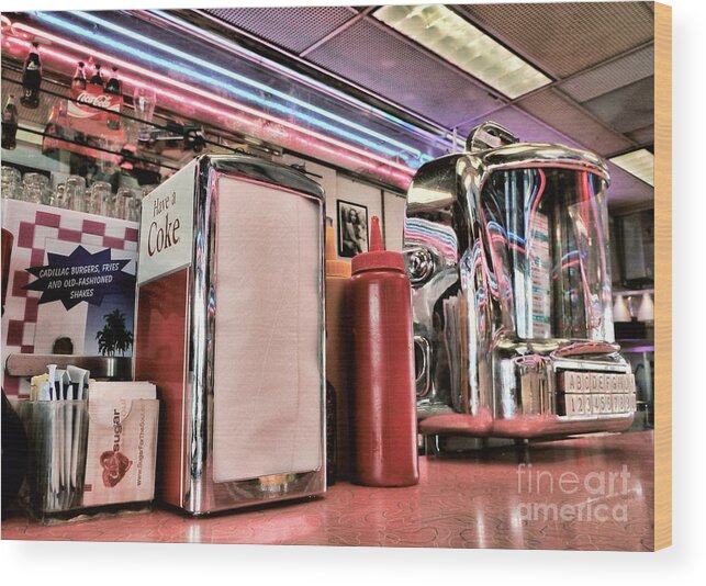 Diner Wood Print featuring the photograph Sitting At The Counter by Peggy Hughes