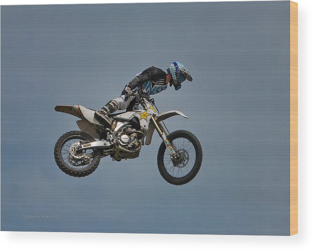 Motorcycle Wood Print featuring the photograph Sky Rider 1 by Aleksander Rotner
