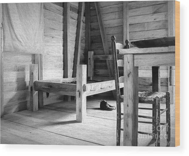 Oak Alley Wood Print featuring the photograph Slave Quarters Interior 3 by Kathleen K Parker