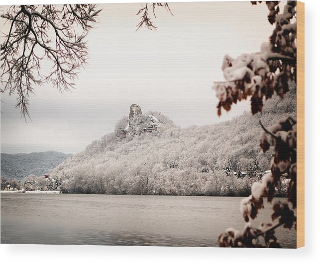 Sugarloaf Wood Print featuring the photograph Snow covered Sugarloaf by Al Mueller