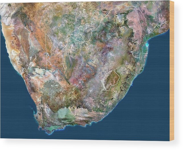 South Africa Wood Print featuring the photograph South Africa by Planetobserver/science Photo Library