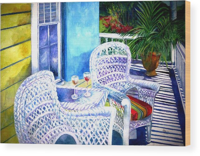 Key West Wood Print featuring the painting Southernmost Happy Hour by Kandy Cross