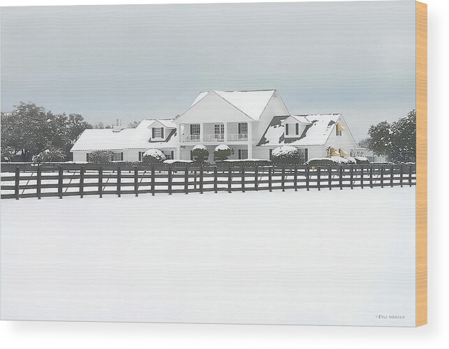 Southfork Ranch Wood Print featuring the photograph Snow Covered Southfork Ranch  by Dyle  Warren
