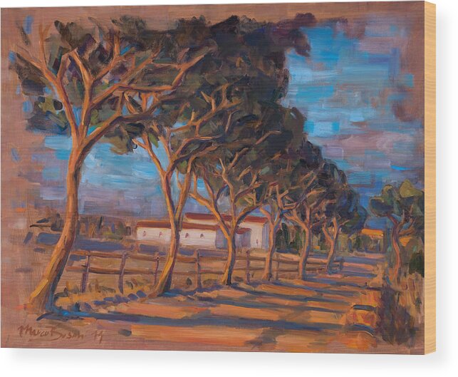 Toscana Wood Print featuring the painting Spergolaia by Marco Busoni
