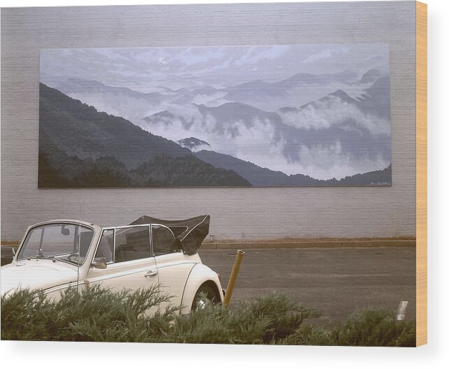 Mural Wood Print featuring the painting Spirit of the Air shown with car by Blue Sky