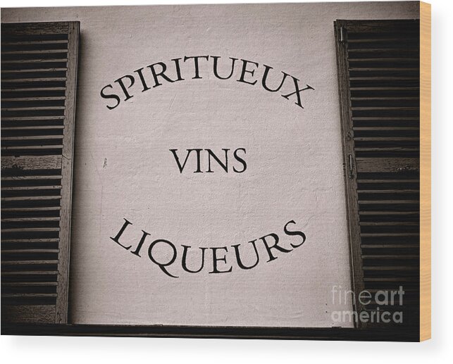 Spirit Wood Print featuring the photograph Spiritueux Vins Liqueurs by Olivier Le Queinec