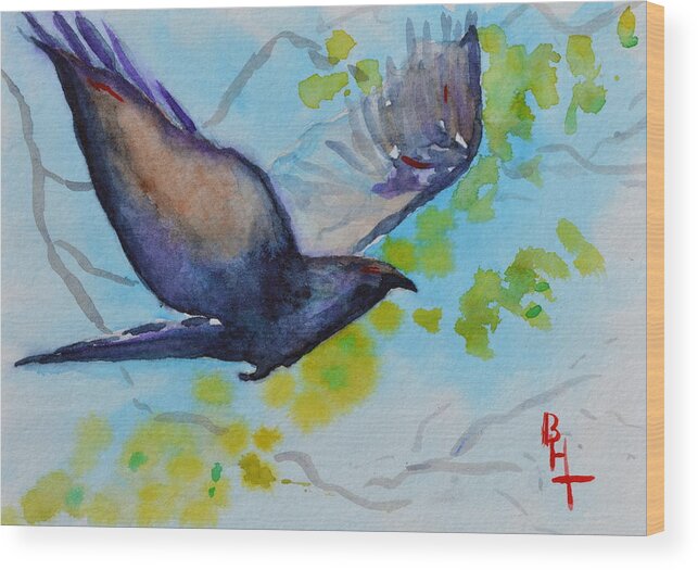 Crow Wood Print featuring the painting Spring Wings by Beverley Harper Tinsley