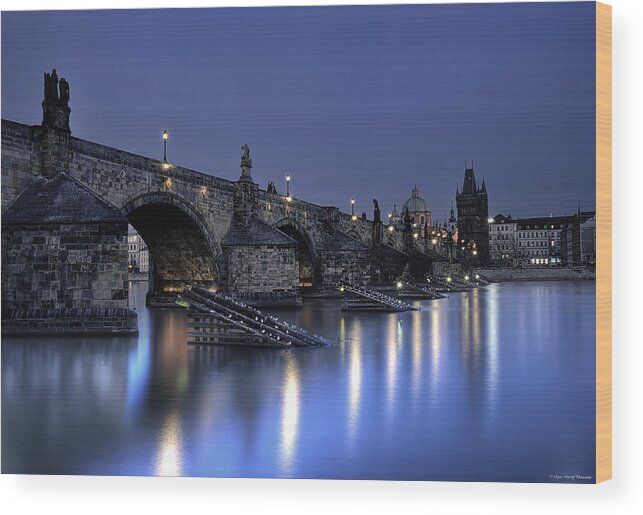Prague Wood Print featuring the photograph St Charles Bridge by Ryan Wyckoff