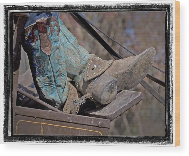 Boot Wood Print featuring the photograph Stagecoach Cowboy's Boots by Judy Deist
