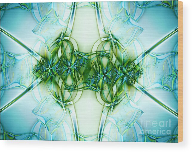 Fractal Wood Print featuring the digital art Stain Glass by Lena Auxier