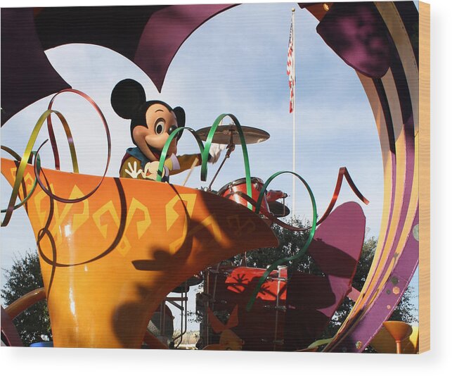 Walt Disney Wood Print featuring the photograph Star Spangled Mickey by David Nicholls